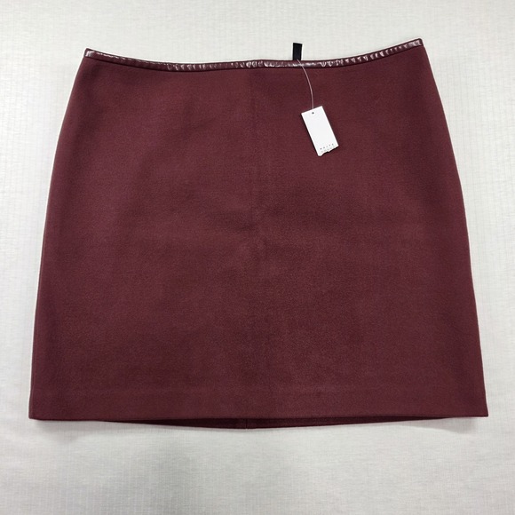 White House Black Market Dresses & Skirts - White House Black Market Maroon Faux Suede Boot Skirt Size 10 NWT Smart Casual